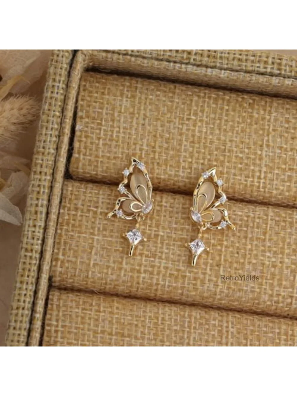 Pearl Flower Leaf Stud Earrings for Women Gold Plated Statement CZ Earrings